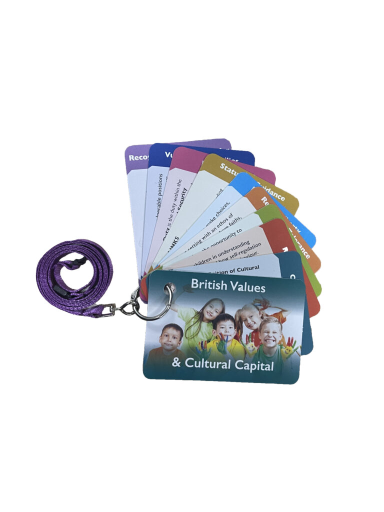 british value cards with lanyard