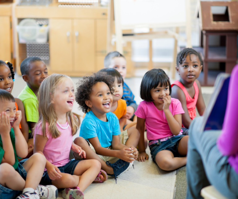 children listening to teacher