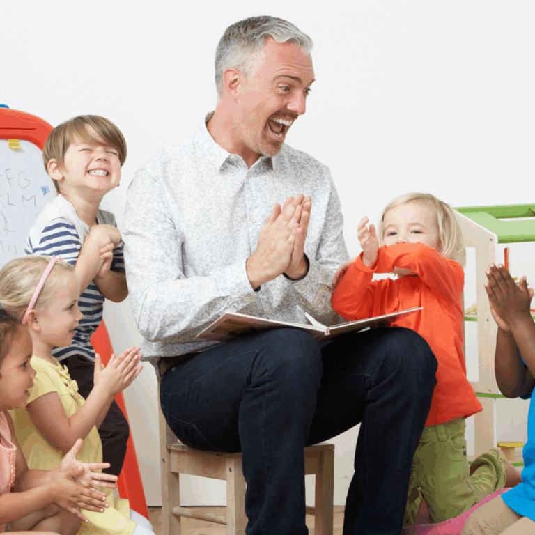 A male educator in an early years setting