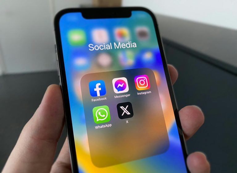Social media on a phone