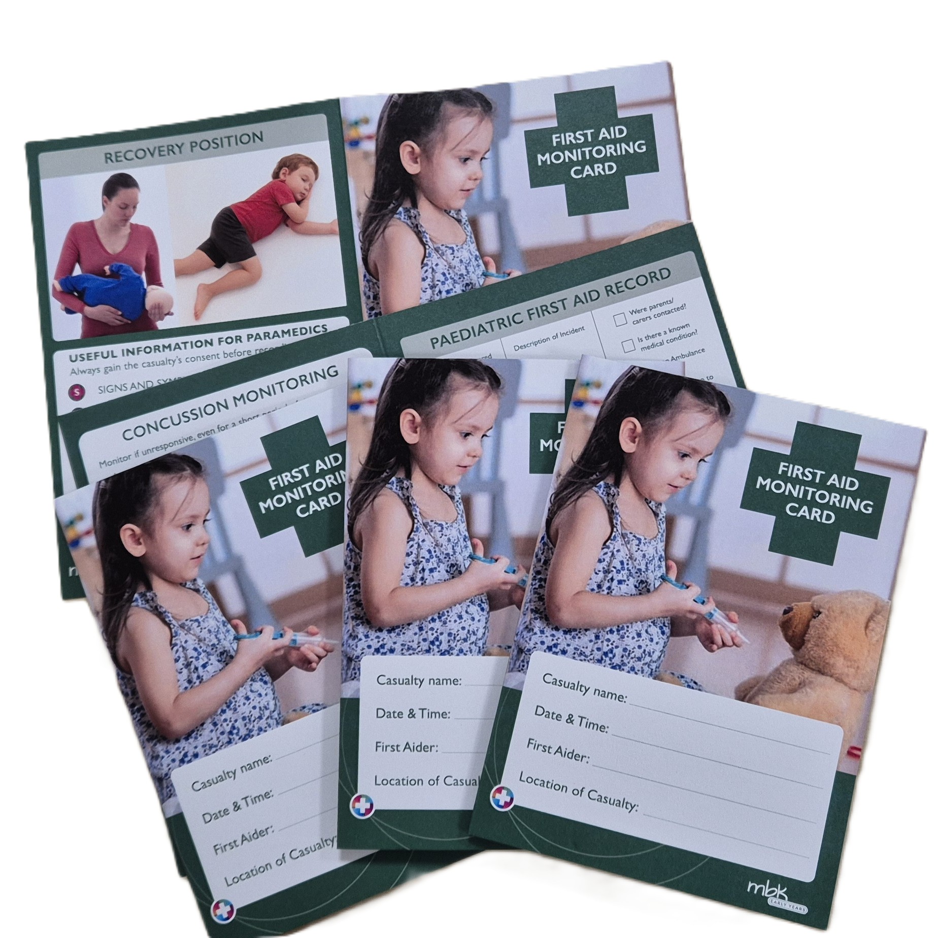 First Aid Monitoring Cards (Pack of 5) - MBK Early Years