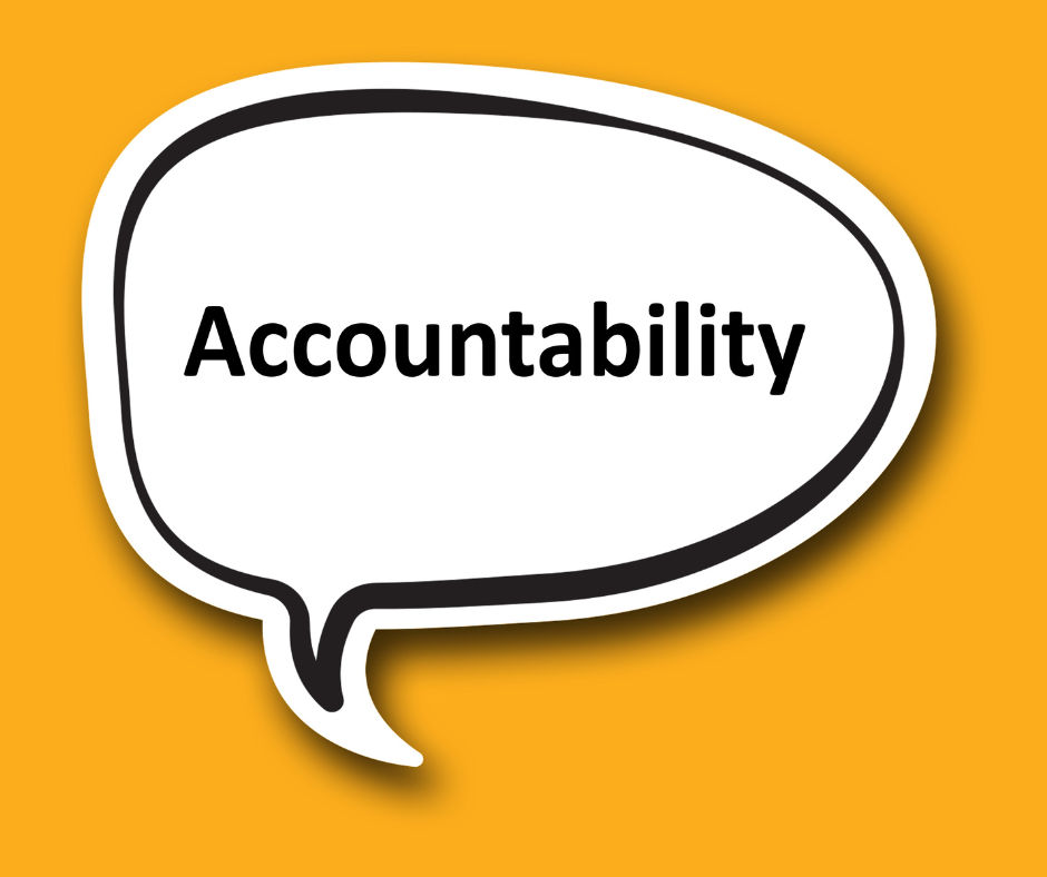 An image of the word Accountability in a speech mark