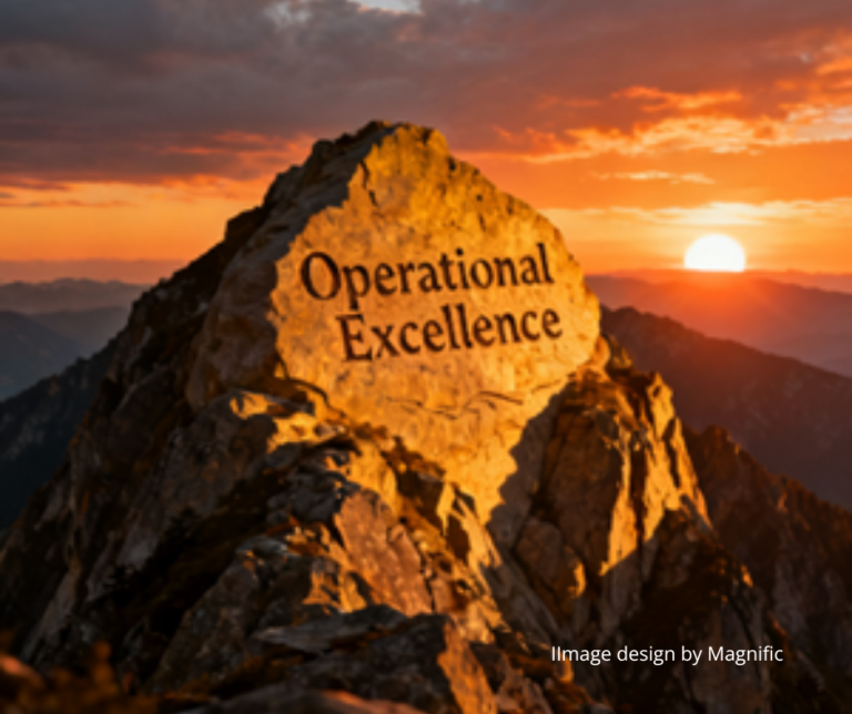 An image of a rock with the words Operational Excellence on it