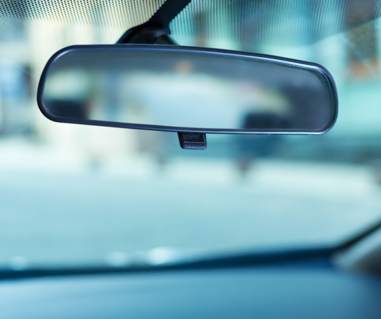 An image of a rear view mirror