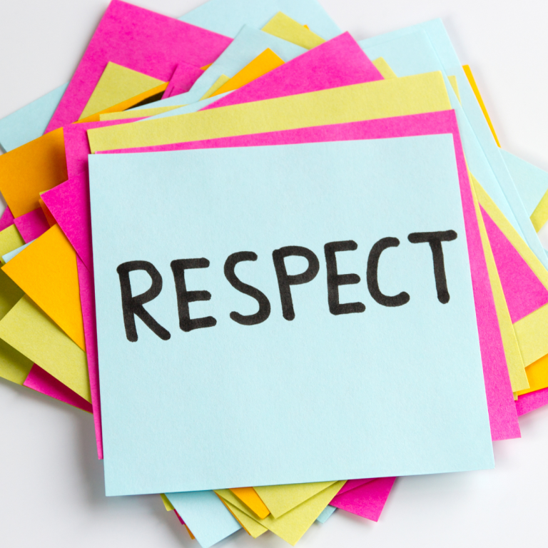 Respect written on a post-it pad