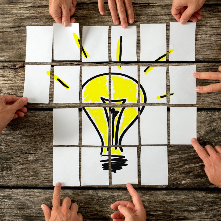 An image of a lightbulb to represent sharing ideas
